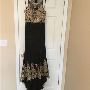 Sexy Black and Gold Gown